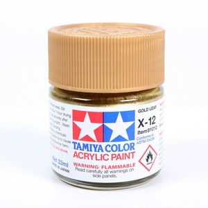Tamiya Acrylic X-12 Gold Leaf 23ml Bottle of Paint # 81012