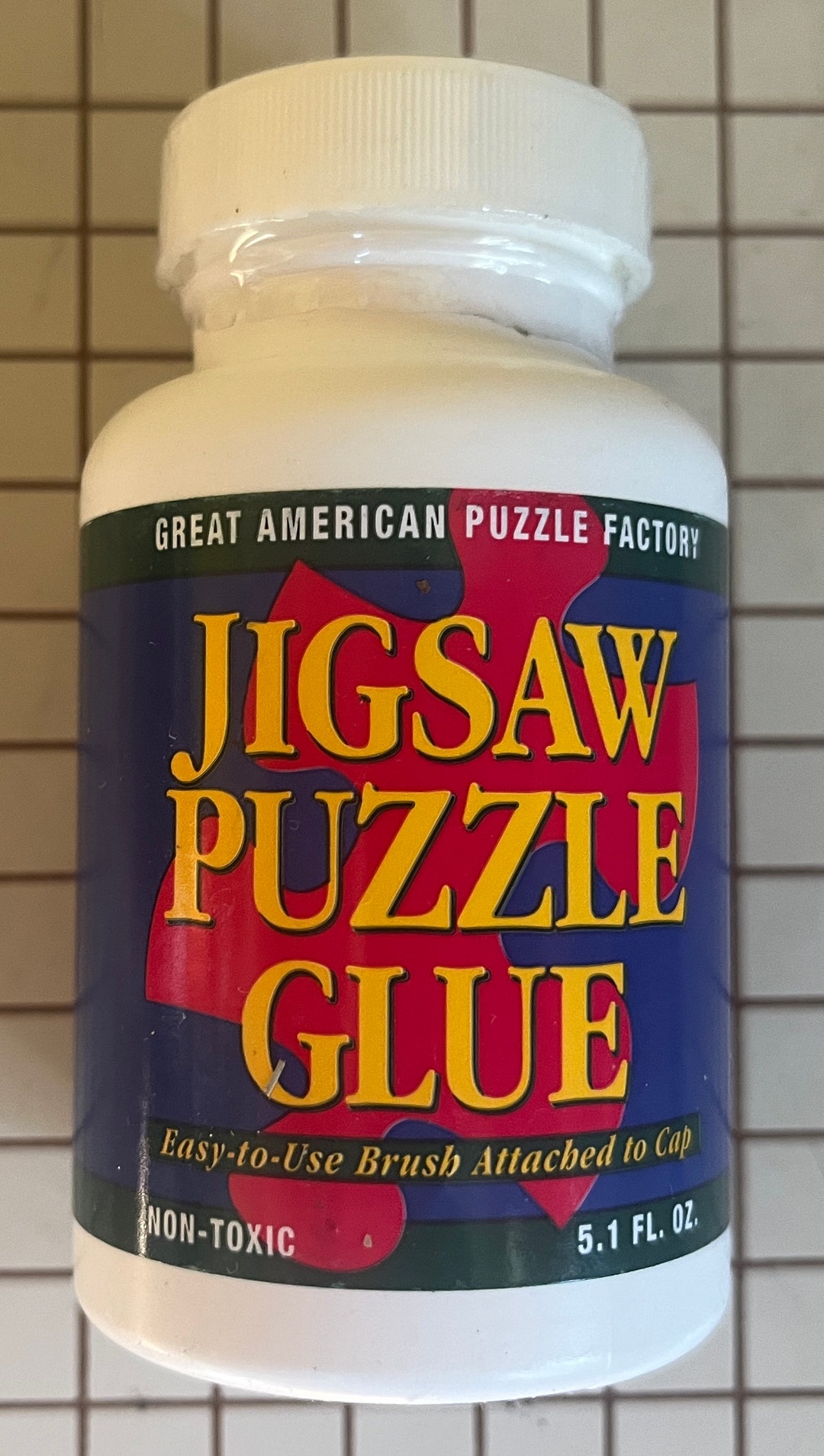Jigsaw Puzzle Glue Brush Attached to Cap by Great American Puzzle