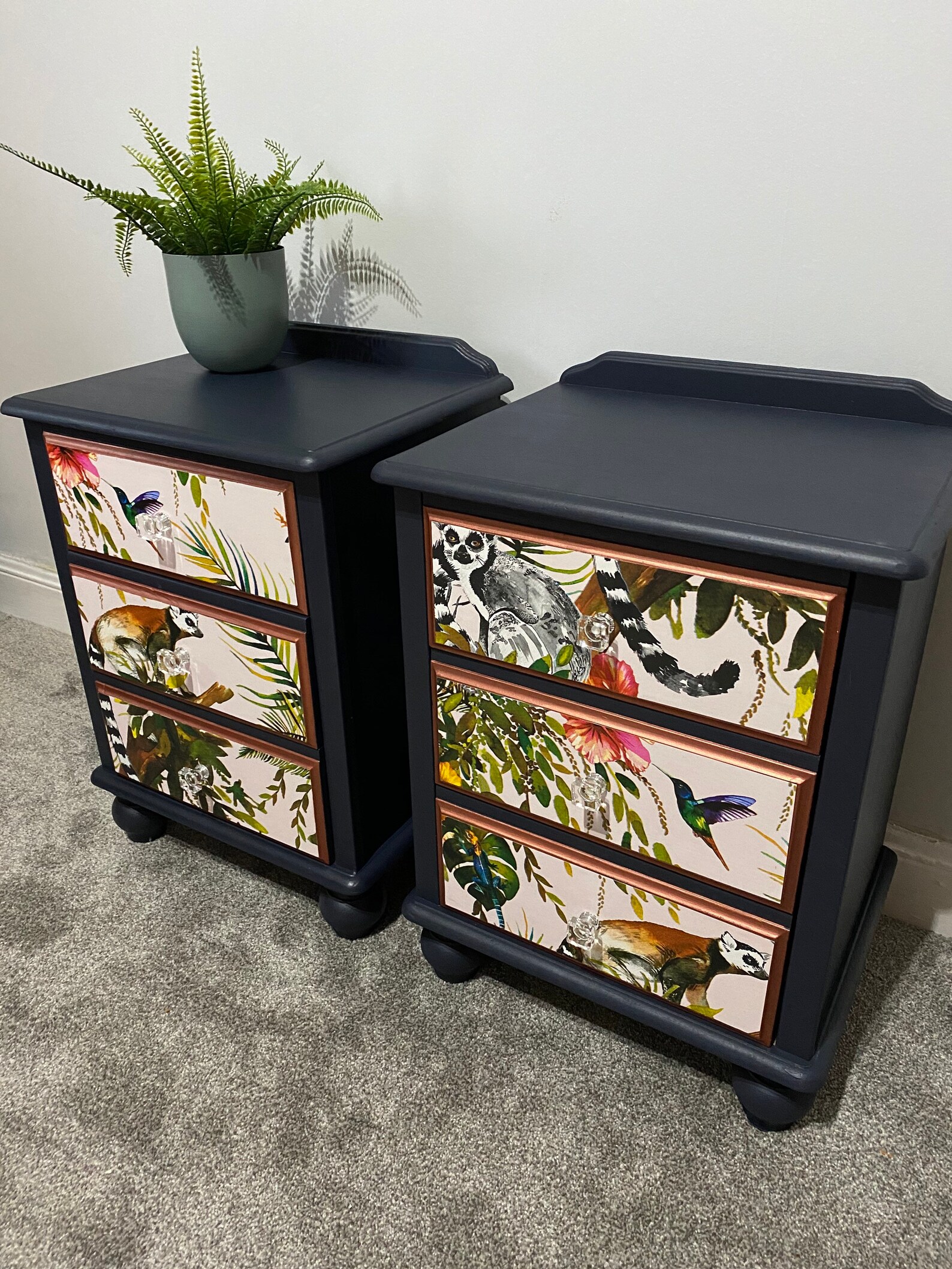 SOLD SAMPLE Upcycled Bespoke Bedside Tables Etsy