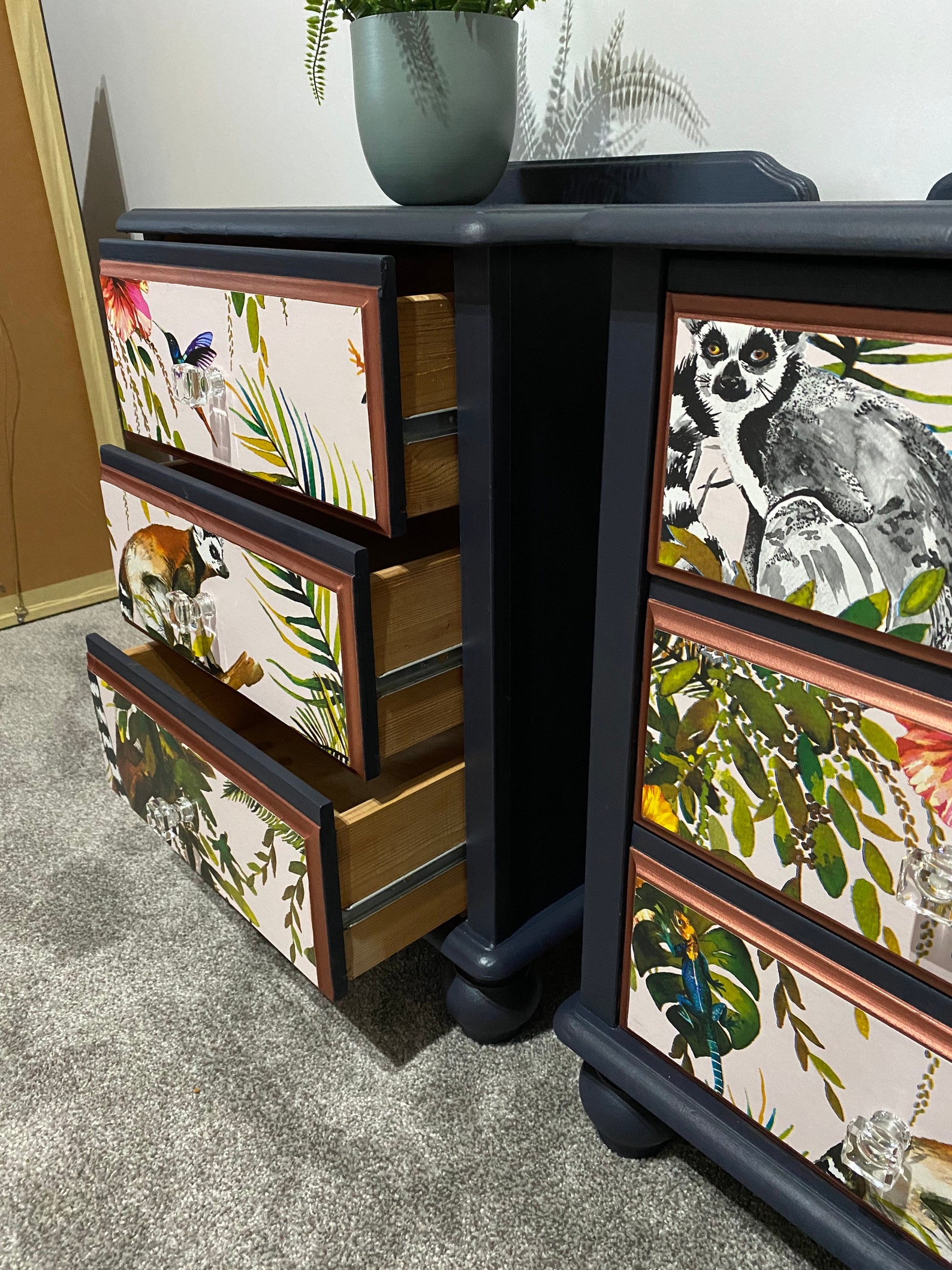 SOLD SAMPLE Upcycled Bespoke Bedside Tables Etsy