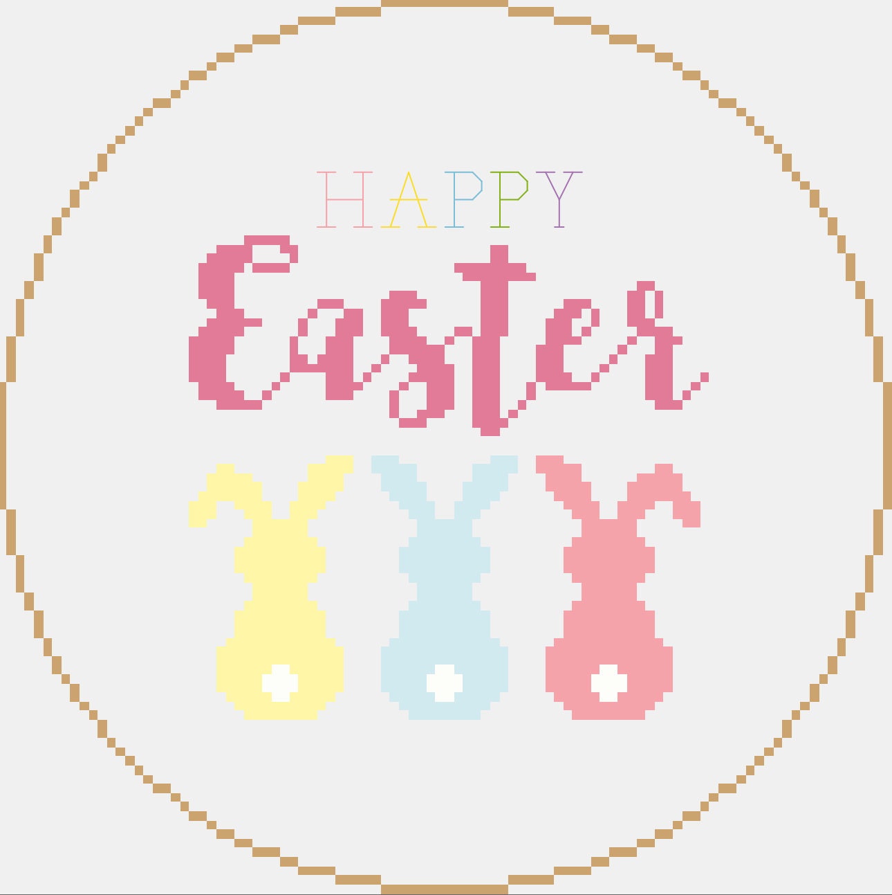 Happy Easter Cross Stitch DIGITAL PATTERN - Etsy