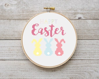 Frohe Ostern Kreuzstich DIGITALE STICKLEITUNG