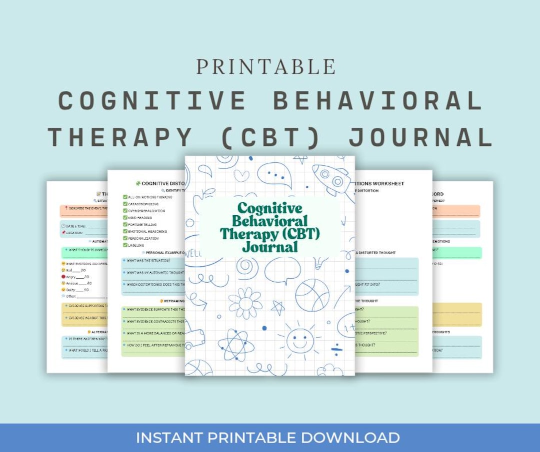 Cognitive Behavioral Therapy (CBT) Journal Digital Download | Mental ...