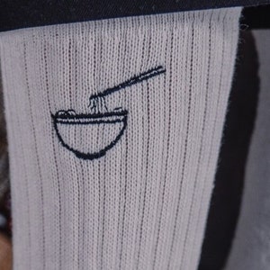 1x Sock Ramen Bowl, hand embroidered tennis socks image 2