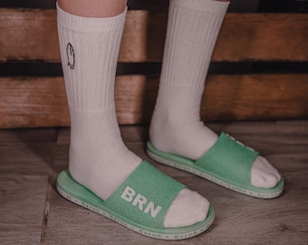 1x chaussette de surf, chaussettes de tennis brodées à la main