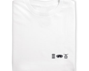 Camisa esquí, gafas, góndola 100% algodón orgánico y certificado Fair Wear