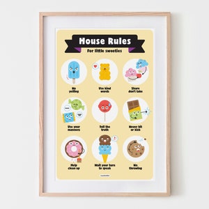 House Rules for Little Sweeties - Kids Art - Instant Download - Digital File