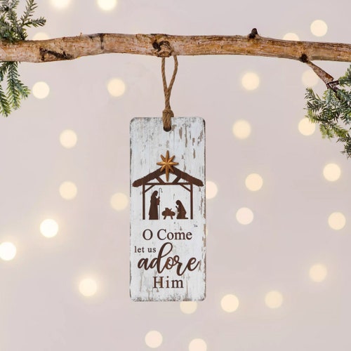 O Holy Night , Let Us Adore Christmas Decor, Christmas Sign , Nativity Wisemen Christ Jesus, Religious, Holiday, Home