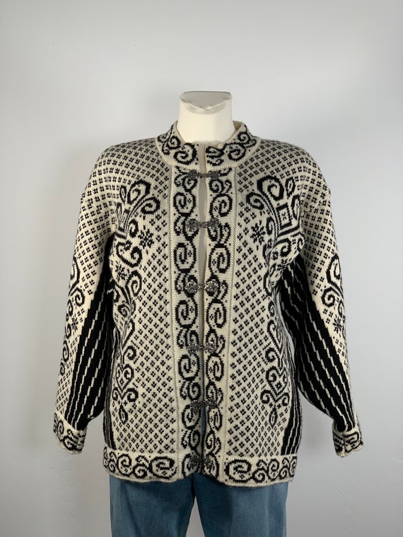 Original Vintage Strickjacke Norweger 80er Jahre