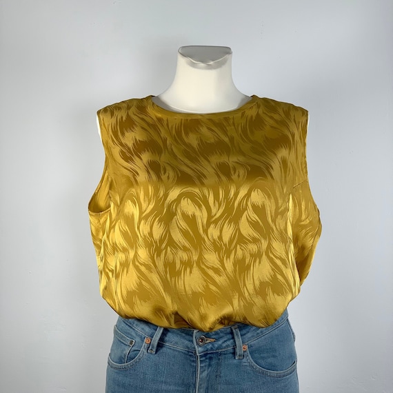 Vintage silk blouse mustard yellow