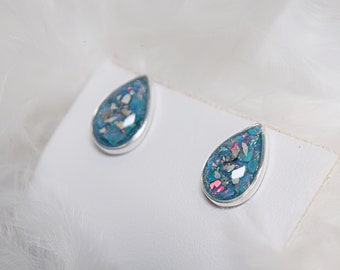 Cremation Ashes & Memorial Tear Drop Earrings