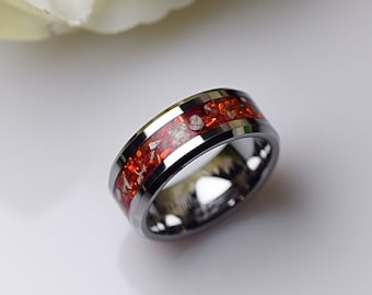 Cremation Ashes & Memorial Inlay Ring  (Tungsten)