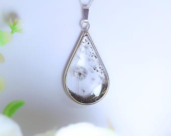 Cremation Ashes & Memorial Dandelion Open Back Necklace