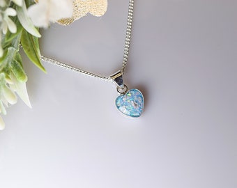 Large Winged Heart Cremation Urn Necklace With Velvet Pouch & Filling Kit