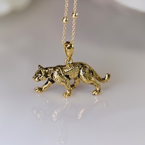 Sterling Silver (Gold Vermeil) Lucas Leopard Necklace