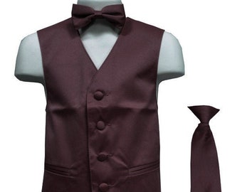 Boys Brown Vest Etsy