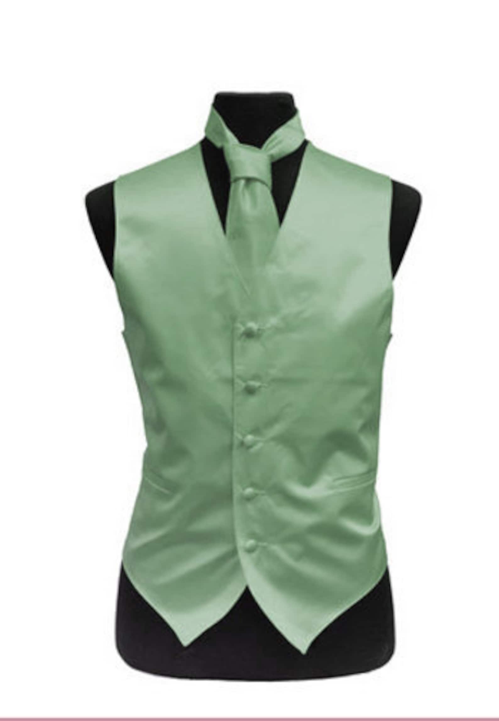 Men's Dress Light Green Vest Necktie for Suit Tuxedo for Etsy