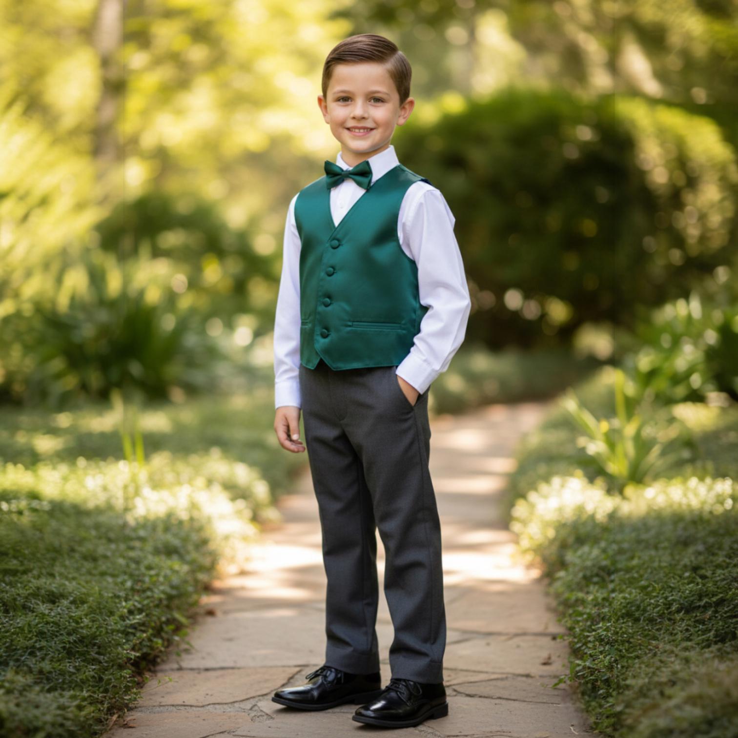 Boys' Satin Vest and Bow Tie Set - Toddler & Youth Formal Wear
