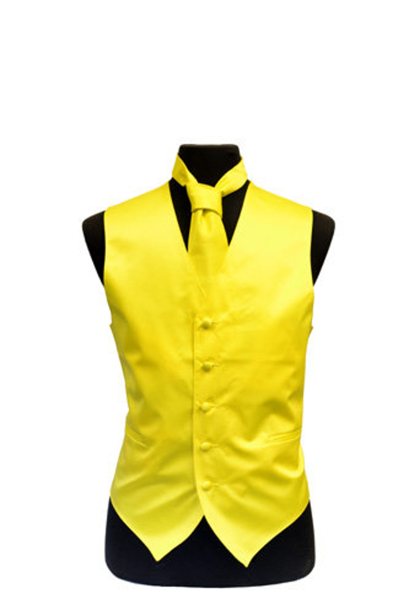 Men's Dress Yellow Vest necktie for Suit Tuxedo for man Etsy