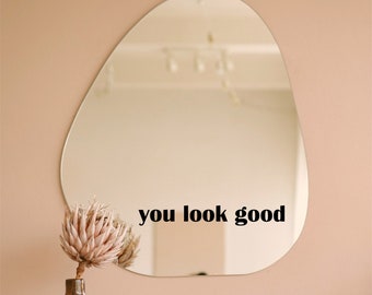 you look good sticker vinyl decals for mirror, car/truck/suv (2 sizes and many designs available) + FREE GIFT