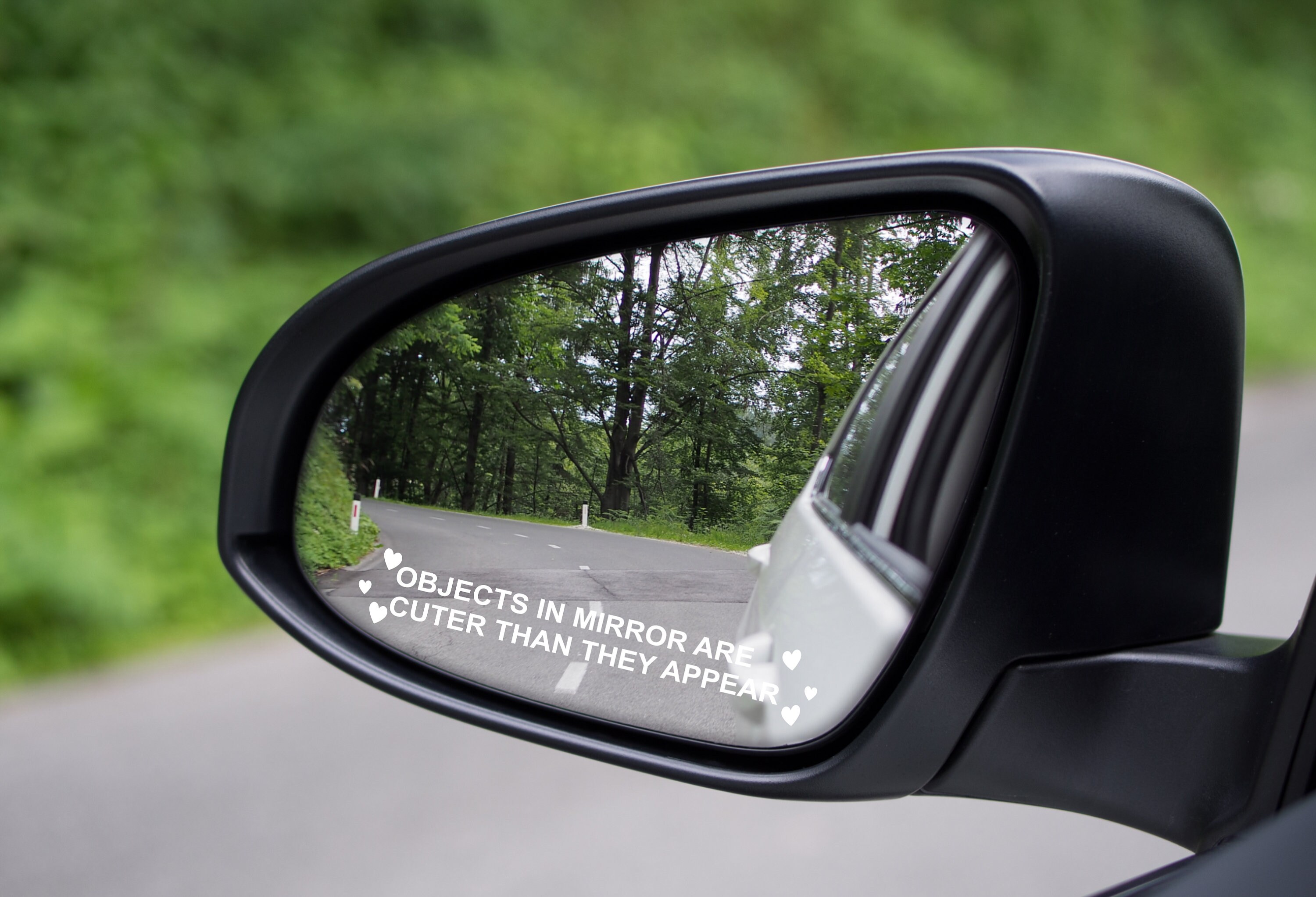 2x Objects in mirror are cuter than they appear sticker vinyl Etsy