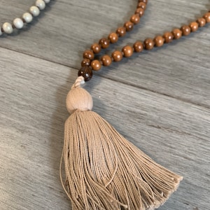 Mala Necklace - 108 beads with Cotton Tassel