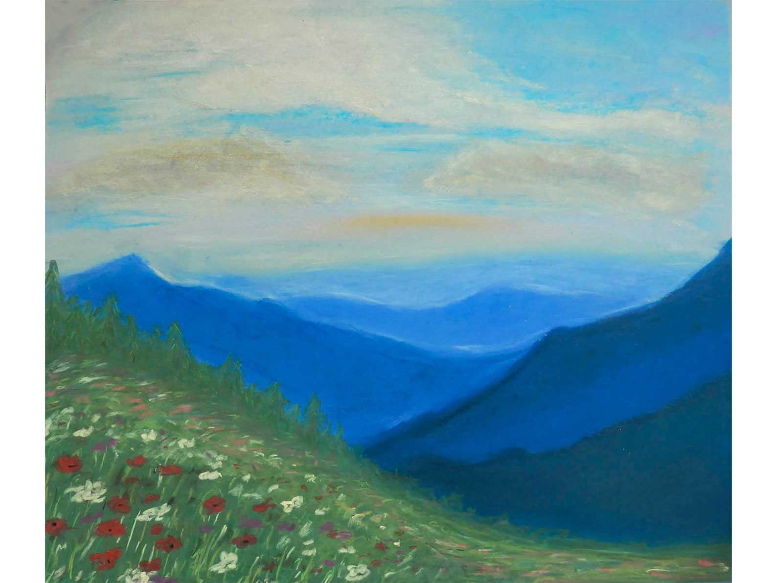 Great Smoky Mountains Painting Original Art Colorful Artwork Etsy