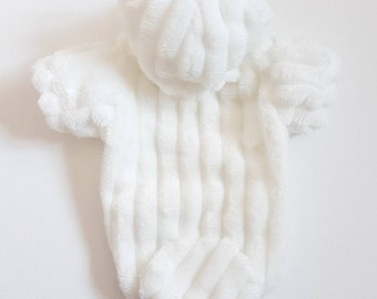 White Fleece Chihuahua Hoodie, Warm Winter Pet Coat, Small Dog Jumper