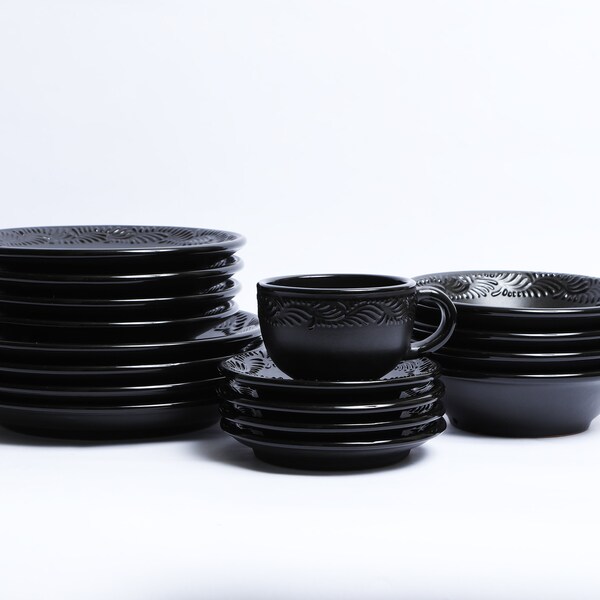 Mexican Black Clay Dinnerware Etsy