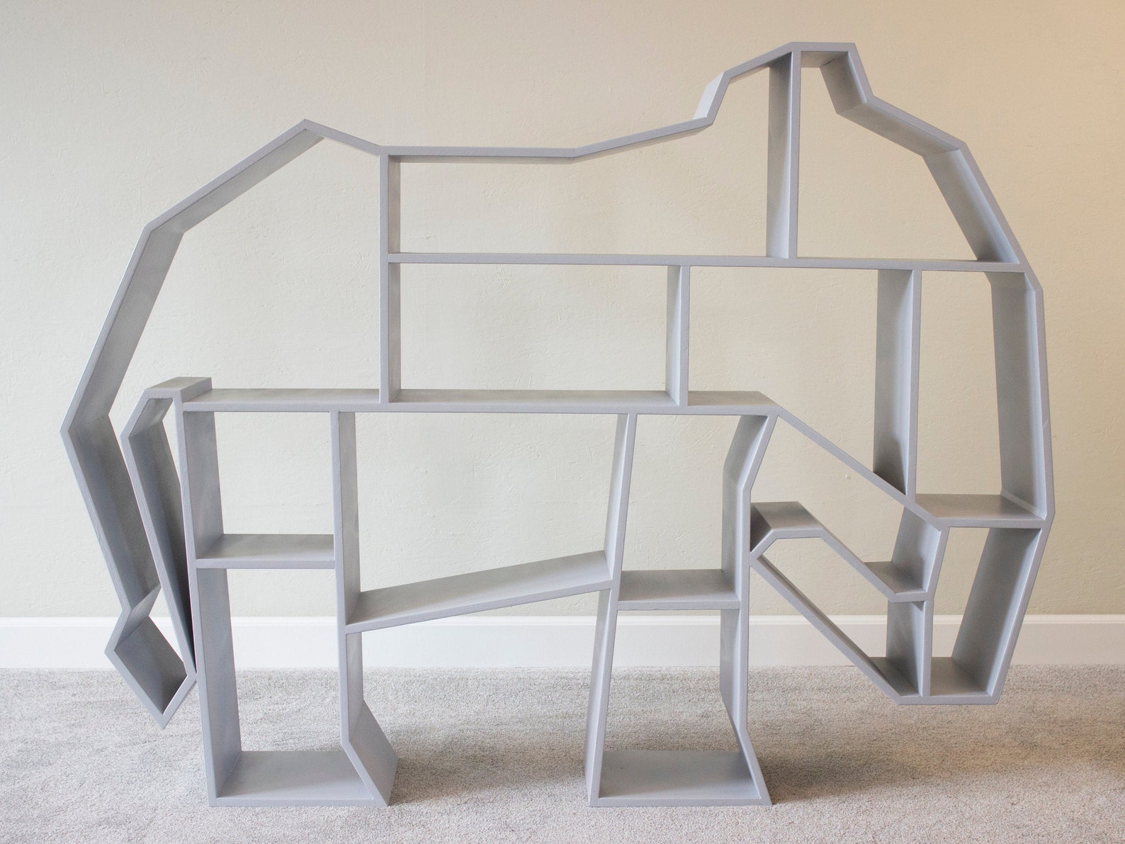 Kids Bookshelf Elephant Decor Bookcase Childrens Nursery Shelf Etsy