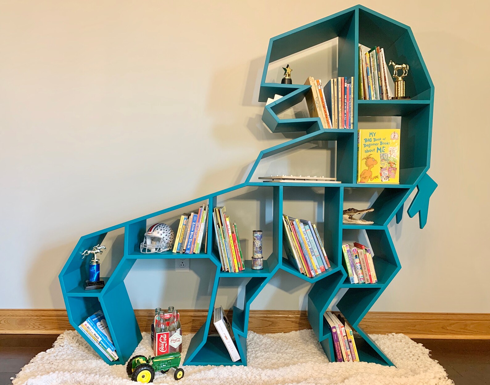 Kids Bookshelf Dinosaur Decor T-rex Bookcase Childrens Nursery - Etsy