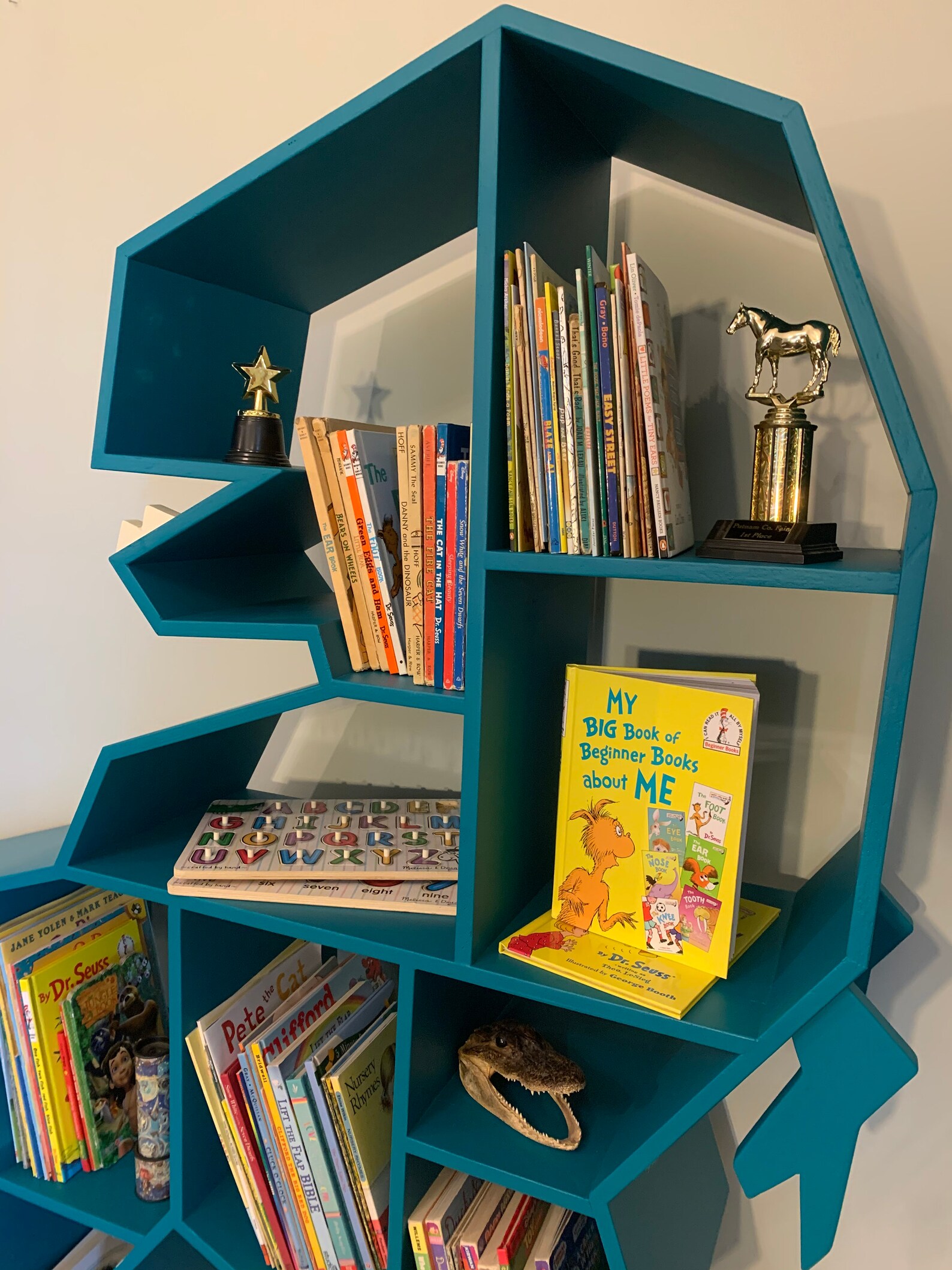 Kids Bookshelf Dinosaur Decor Trex Bookcase Childrens Nursery Etsy