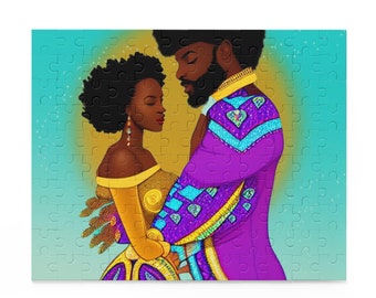 African American Jigsaw Puzzle, Beautiful Black Couple in Love, Family Friendly Holiday Gift Ideas