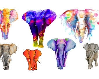 Download Colorful Elephants You Ll Enjoy Etsy