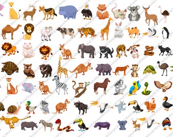 Wild Animals Bundle Animals SVG84 Wild Animals Vector Art - Etsy