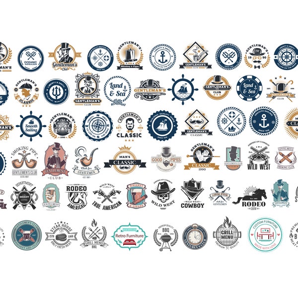 77 logo designs, SVG, Adobe illustrator editable files, vintage logo, gun logo, logo templates, readymade logo, retro logo, logo bundle, art