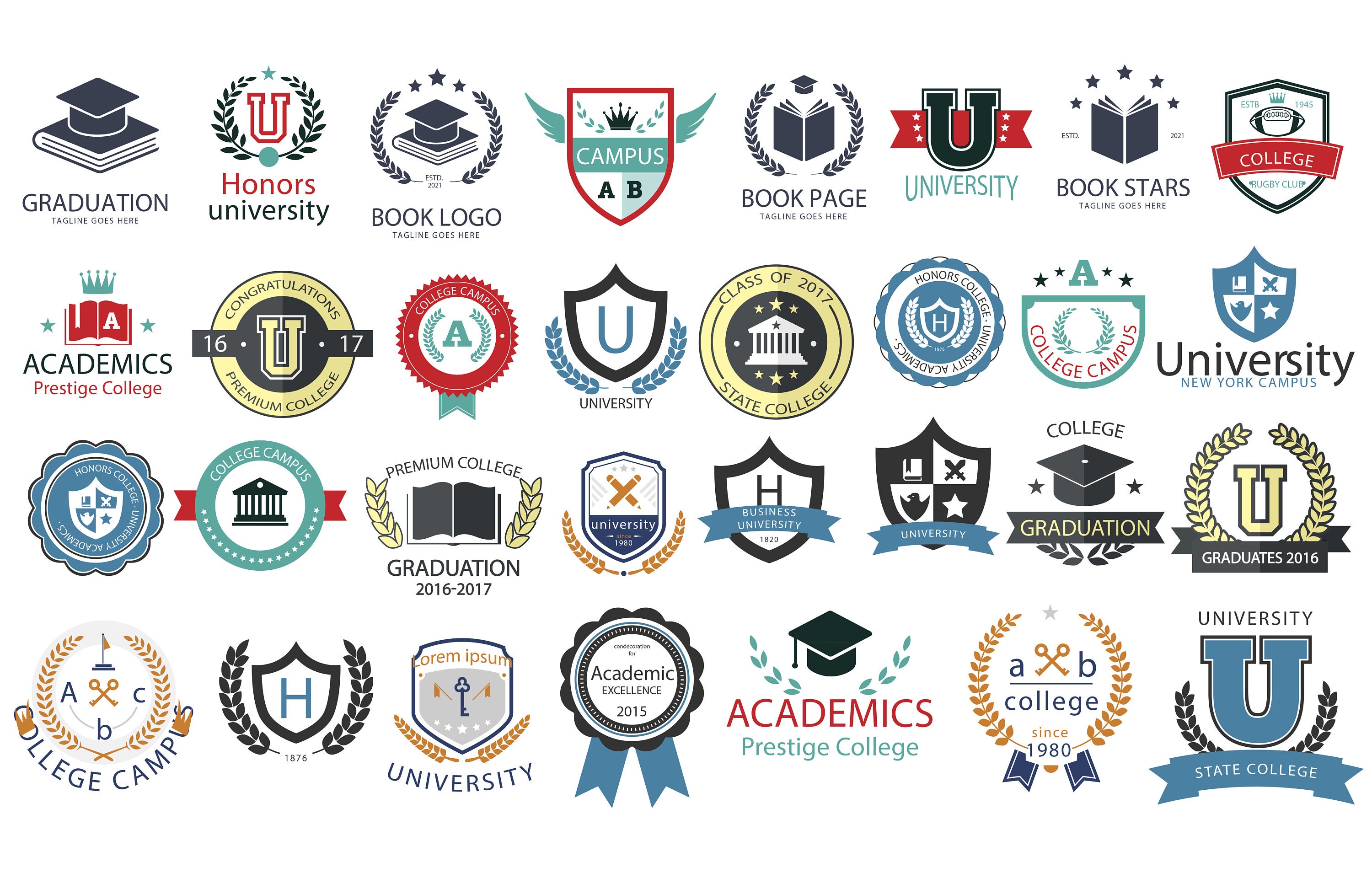31 Education Logo, SVG, EPS, Adobe Illustrator Editable Files, College ...