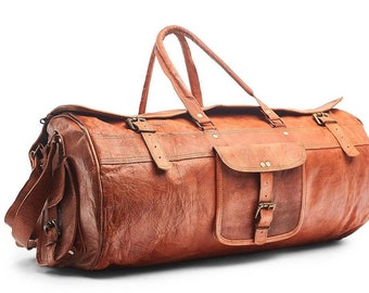 Leather duffle bag personalized, leather weekender bag monogrammed