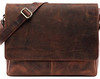 Leather messenger bag