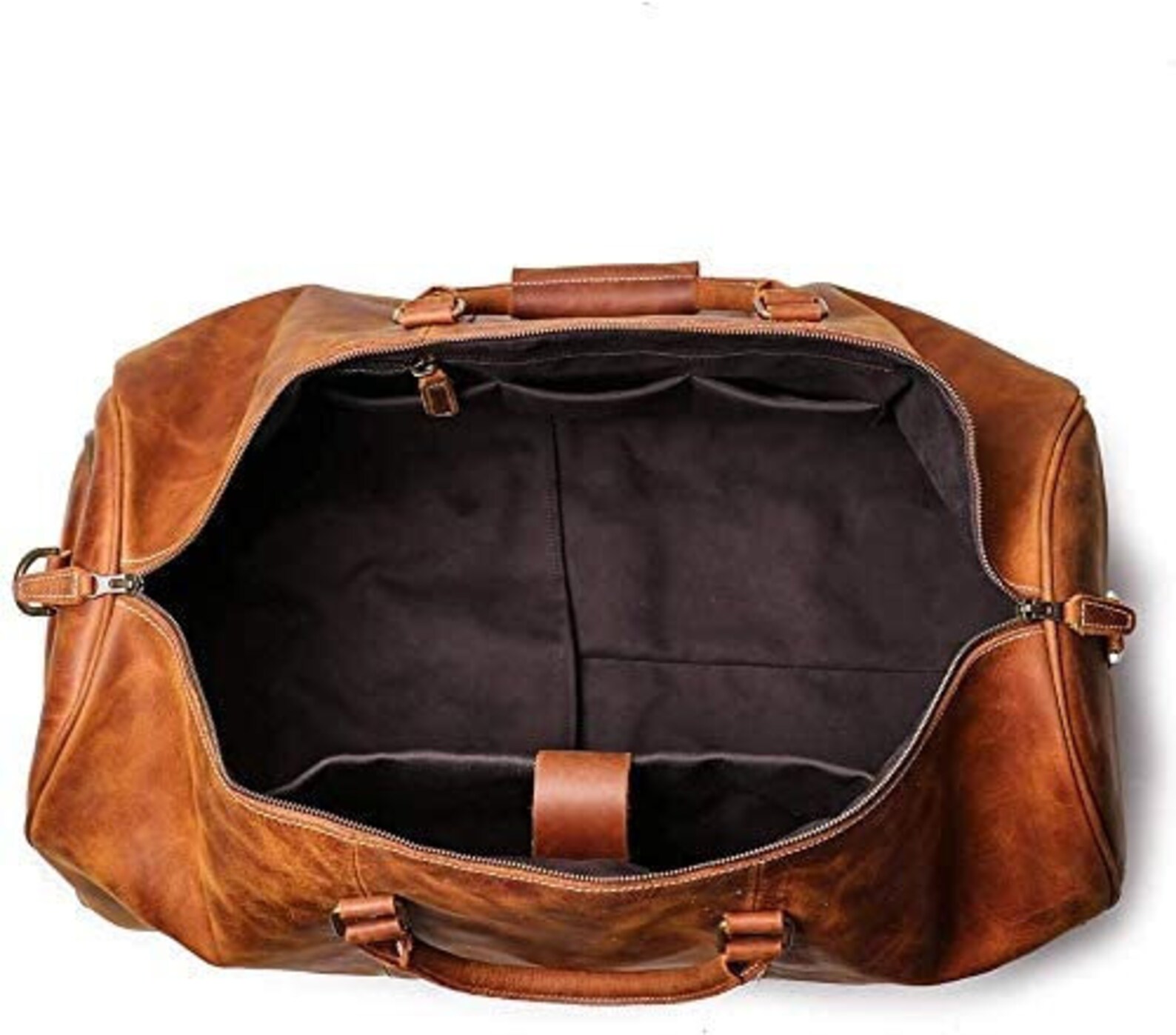 Handmade Leather Duffle Bag With Shoe Compartment Personalized - Etsy