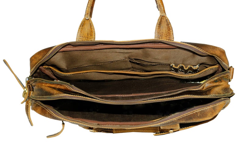 Buffalo Leather Pilot Bag Messenger Bag Laptop flight office Travel Bag Lifetime Warranty