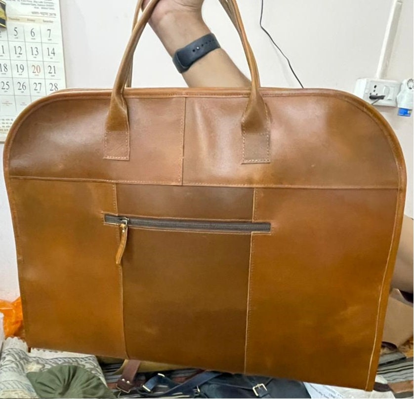 Leather suit deals travel bag