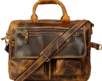 Buffalo Lederen Pilot Bag Messenger Bag Laptop flight office Travel Bag Levenslange Garantie