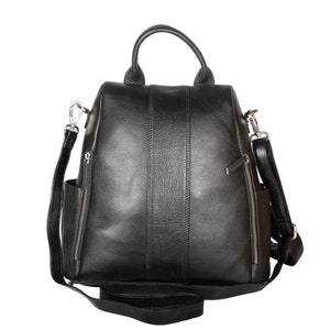 Convertible Black Leather Backpack for Women Women Soft - Etsy