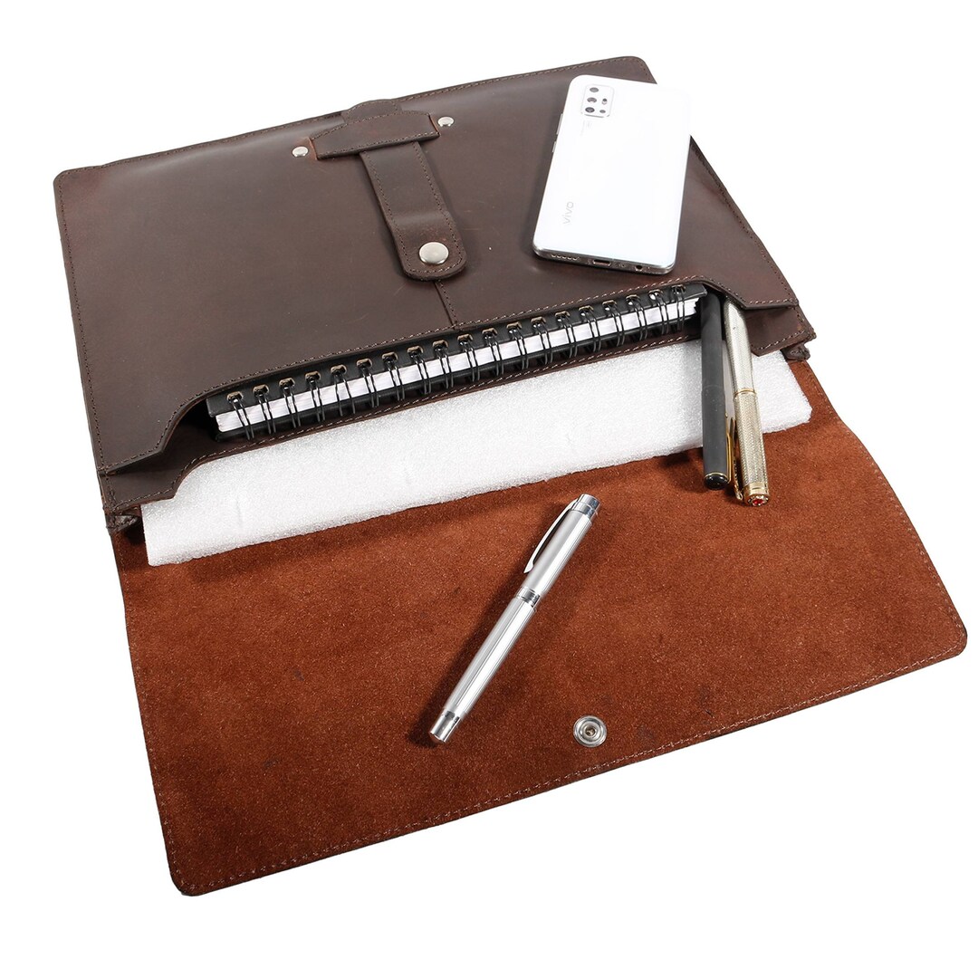 Leather Document Holder, Leather Document Case, Leather Sleeve, Leather
