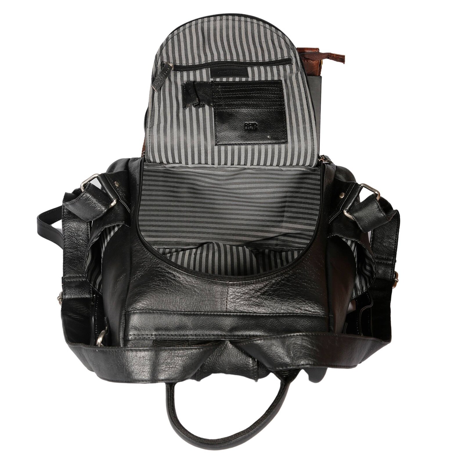 Convertible Black Leather Backpack for Women, Women Soft Leather