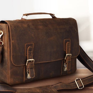 Everyday Leather messenger bag Office Briefcase Crossbody Men Leather Satchel Bag Travel Bag