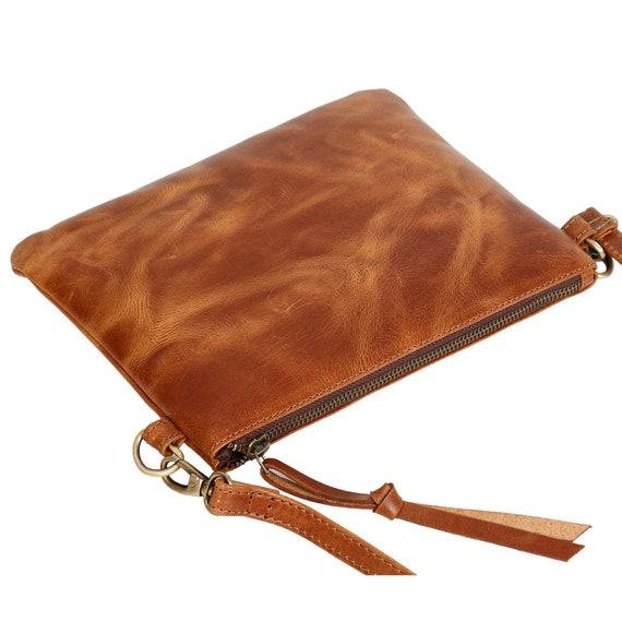 Leather sling shop bag purse