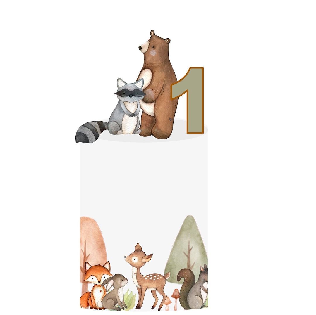 Watercolour Woodland Cake Scene, Precut Edible Images for Cakes