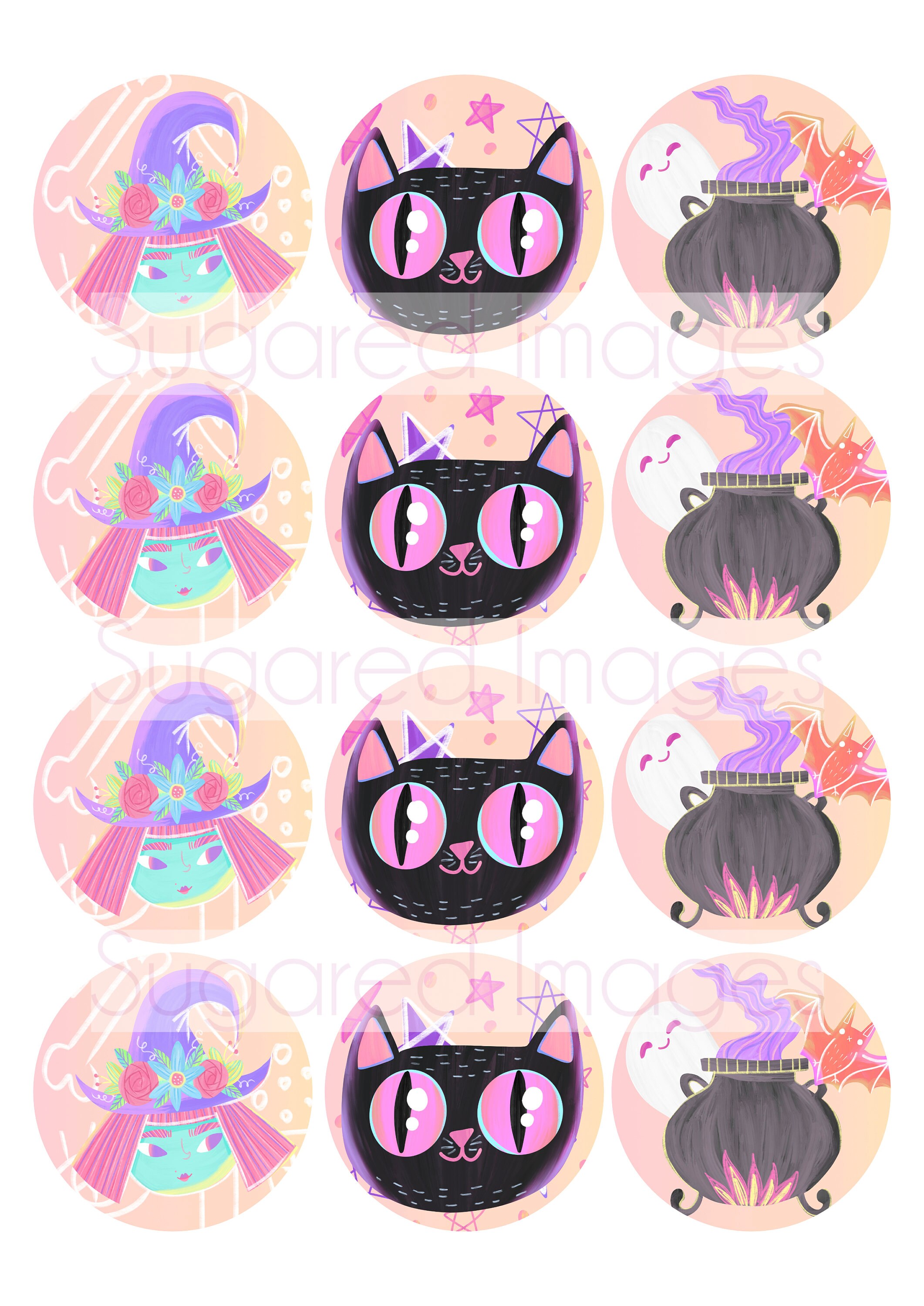 Hocus Pocus Edible Cookie/cupcake Toppers Etsy Ireland